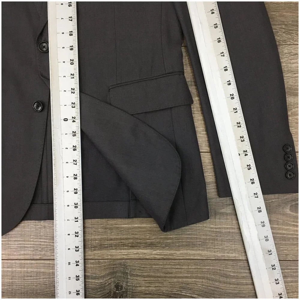 New J Crew Mens Blazer Sport Coat Two Button Casual Jacket 40L Wool Cotton Suits